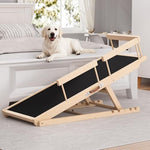 dog ramp for high bed adjustable wooden step with anti-slip mat up to 250 lbs