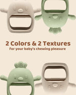 2-pack ChooKaChoo silicone teething mitten for babies over 3 months, anti-dropping, BPA free