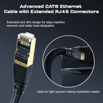 DbillionDa 40Gbps Cat 8 Ethernet Cable, 6FT Heavy-Duty for Indoor/Outdoor Use, Gold-Plated RJ45, Weatherproof & UV Resistant