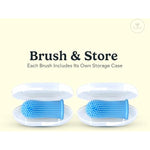 Jasper 2-pack 360-degree dog toothbrush kit for small and large pets, blue