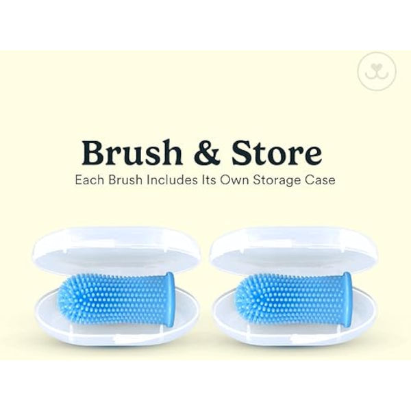 Jasper 2-pack 360-degree dog toothbrush kit for small and large pets, blue