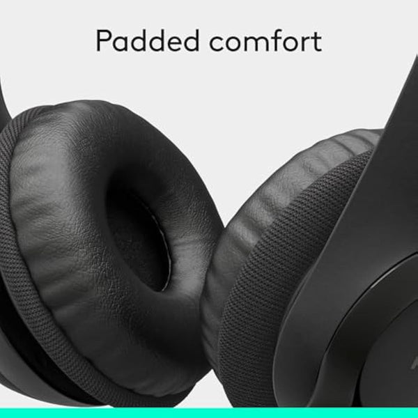 Logitech H390 black stereo wired headset with noise cancelling mic for PC, laptop, Chromebook