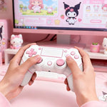 AceGamer 2 Pack wireless controller for PS4/Pro/Slim/PC with non-slip grip and USB-C cable (Pink and White)