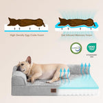 EHEYCIGA orthopedic dog bed, grey, medium, memory foam, nonskid bottom, water resistant cover for crate use