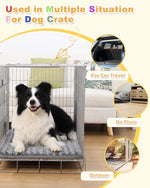 Dark Gray dog crate bed for medium to large dogs, 35" x 22", high resilience foam and anti-slip bottom