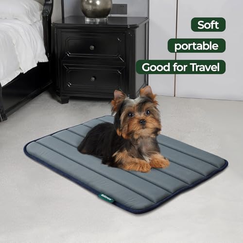 BALANCE certified fabric dog crate pad, washable water-resistant pet bed for small dogs