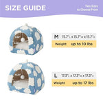 lesure cute cat bed for small indoor pets with removable washable pillow blue 16 inches