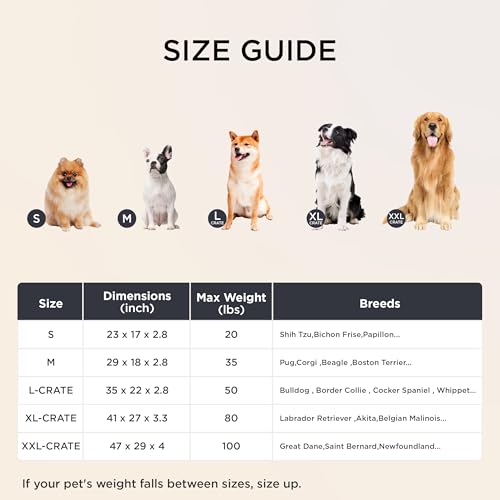 Bedsure Large Orthopedic Dog Bed for Crate - Machine Washable Cover, 35x22x2.8, 50 lbs