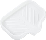 MicoYang silicone bathroom soap dish with drain spout, sink organizer, and sponge holder, 4.9 x 3.2 inches
