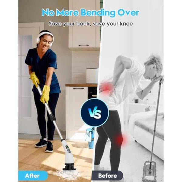 Electric Spin Scrubber for Cleaning Bathroom: Cordless Power Shower Scrubber - Electric Cleaning Brush for Tile Tub