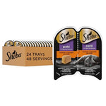 Sheba perfect portions savory chicken entree, 2.6 oz twin-pack trays for adult cat maintenance, 24 count, 48 servings