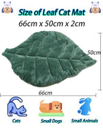 cat self warming bed 26x20 green leaf shaped cotton soft warm pet pad blanket