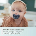 NUK Timeless Comfy Pacifiers for 0-6M Babies | 100% Silicone, BPA-Free, 5-Pack