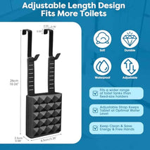 Adjustable Toilet Tank Cleaning Tablet Holder-Hanging Silicone Basket Carrier with Rustproof Hooks for Bowl Cleaner & Bleach Tablet Caddy, Accessory Fit Up to 7" Water Level