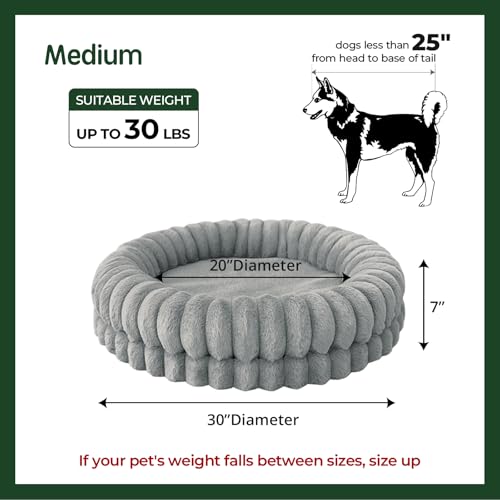 balance-luxury-donut-dog-bed-30-inches-round-medium-size-dogs-washable-orthopedic-calming-dogs-bed-with-anti-slip-bottom-oatmeal