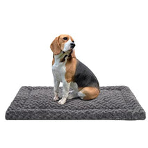washable dog bed mat ultra soft dog crate pad for large jumbo medium small dogs, 35 x 22 inch, gray