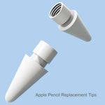 Apple Pencil 2nd Gen/ 1st Gen replacement tips, 4-pack white, durable nibs for iPad Pro Pencil 2/1