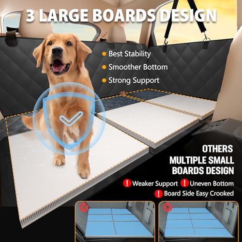 rouwinne large space dog car seat cover back seat extender 420lbs load capacity waterproof pet bed