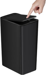 TIPGO Bathroom Trash Can with Lid, 10 Liter Capacity, White Color