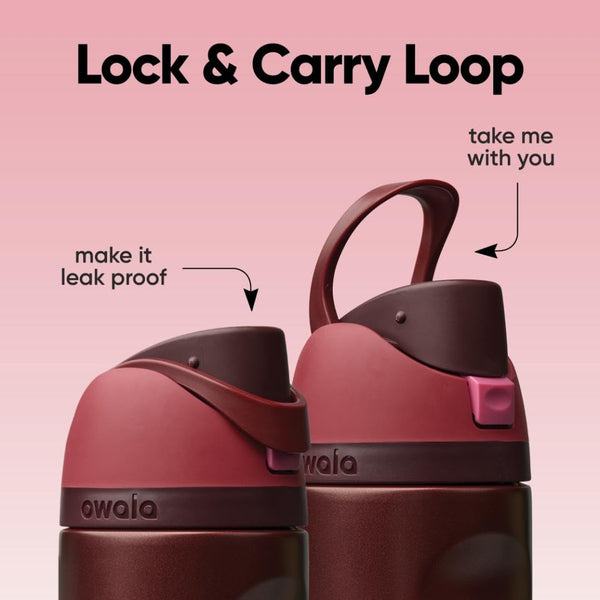 Insulated stainless steel water bottle with straw for travel and outdoor use