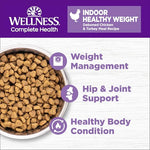wellness complete health adult dry cat food indoor cats grain free healthy weight chicken turkey meal 5.5 pound bag