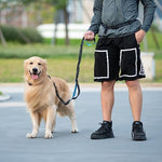 iYoShop hands-free dog leash with zipper pouch and dual padded handles for medium and large dogs (large, 25-120 lbs, black)