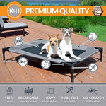 K&H Pet Products large dog cot, breathable mesh, washable cover, raised metal frame, collapsible, portable, gray, 42 X 30in
