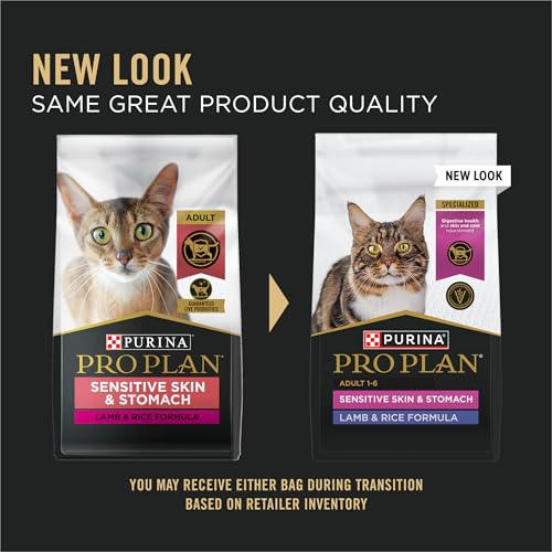 Purina pro plan lamb and rice formula sensitive skin and stomach cat food 7 lb bag