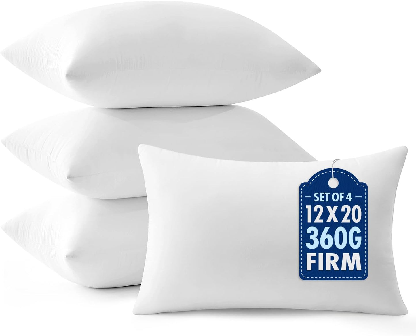 MIULEE Throw Pillows Inserts, Pack of 2 18x18 Inch 100% Virgin Fiber Filling Bed Couch Pillows