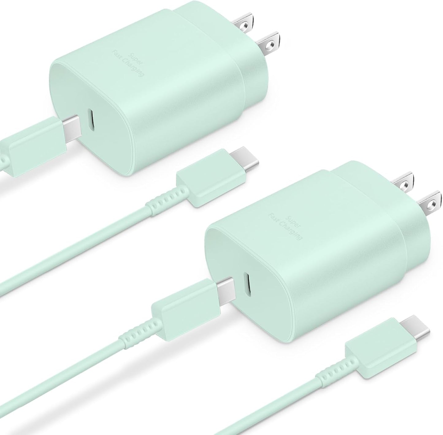 Type C Charger, 2-Pack 25W Type C Fast Charging Block with 6ft USB C Charger Cable Compatible with Galaxy S25 S24 S23 S22 S21+/Phone 16/16 Pro Max/15/15 Pro Max/15 Plus-Black - Rayz Mart