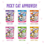 weruva bff oh my gravy! rainbow a gogo variety pack, 3oz pouch, 12-count, grain-free cat food