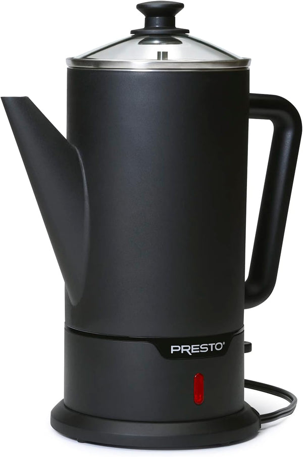Presto 02811 Stainless Steel Electric Coffee Percolator for 12-Cups with Easy-Pour Spout and Stay-Cool Handle