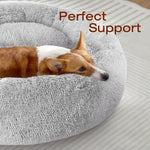 jollyvogue calming anti-anxiety pet bed for small dogs and cats, 20-inch fluffy donut cushion