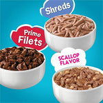 purina friskies wet cat food variety pack fish-a-licious extra gravy 32x 5.5 oz cans