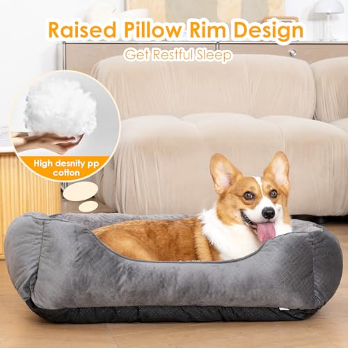 dog bed for small dogs washable super soft durable grey 20x19x6inch
