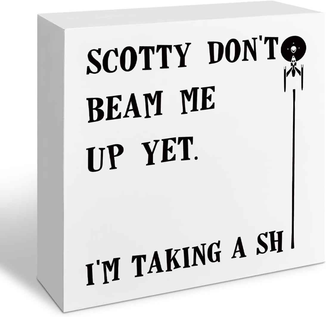 Funny Restroom Bathroom Wooden Signs, Funny Bathroom Sayings, Humor Washroom Quotes Block Plaque, Wall Art/Home Decor, Rustic Wooden Box Signs, Farmhouse Decor, Housewarming Gift