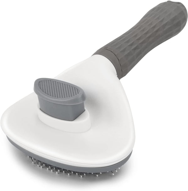 Depets Self Cleaning Slicker Brush, Dog Cat Bunny Pet Grooming Shedding Brush - Easy to Remove Loose Undercoat, Pet Massaging Tool Suitable for Pets with Long or Short Hair