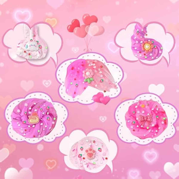 6 Pack Slimes, Pink Slime Kids, Cloud Slime kit for Girls Ages 8-12, Toys for Girls and Boys, for Kids Slime Set Party kit Goodie Bag Stuffers, 4 5 6 7 8 9 10 Year Old Girl Birthday Gift Cute Stuff