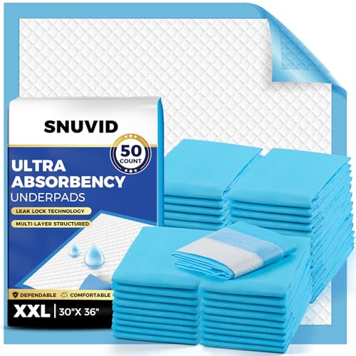 Chux XXL Leakproof Bed Pads, 30" x 36", 50-pack, Ultra Thick for Heavy Incontinence