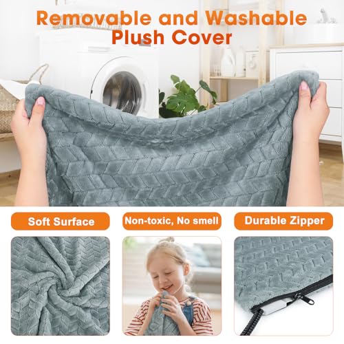 GASUR Heated Cat Bed, Waterproof Cat Heating Pad with Timer Temperature Adjustable, Indoor Heated Electric Pet Bed for Cats Dogs, Auto Power-Off, Anti-bite Pet Heated Pad, 18''x16'', Small