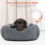 MIXJOY dog bed for large, medium, small dogs, 20 inch grey washable sleeping bed with anti-slip bottom
