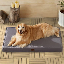 BFPETHOME grey waterproof large dog bed for medium, large and extra large dogs with orthopedic egg crate foam