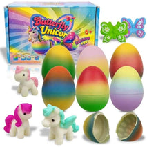 JoFAN 6 Pack Butterfly Unicorn Hatching Surprise Eggs Easter Eggs for Kids Boys Girls Easter Basket Stuffers Gifts Birthday Party Favors Fillers