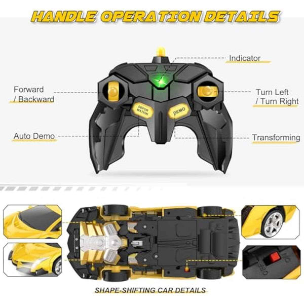 Transform Remote Control Car Toy for Kids 4 5 6 7 8, Remote Control Car for Boys 4-7, Transform Cars for Boys 4-6, Toy Car 5 Year Old Boy, Toys for 3 4 5 6 7 8 9 10 11 12 Years Old Boy