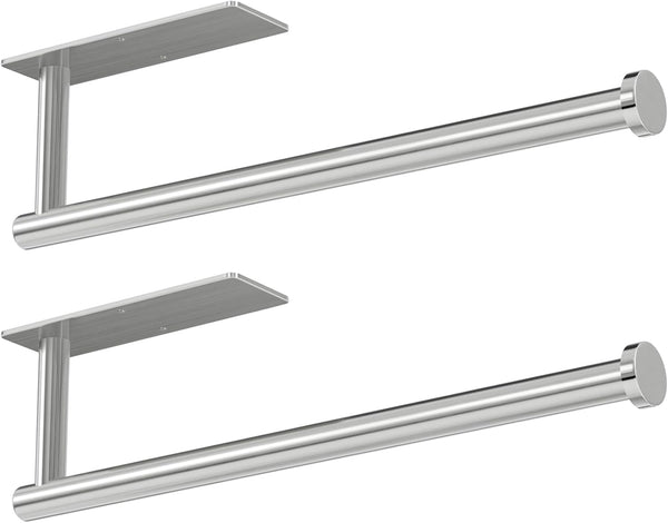 Wall-Mounted Kitchen Roll Dispenser in Brushed Nickel or Self-Adhesive, SUS304 Stainless Steel, Under Cabinet