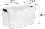 Sterilite 4 Pack Ultra Latching Box Storage Bins with Lids Clear Plastic 70 Quart Heavy Duty Organizing Containers