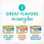 Purina Fancy Feast Seafood Classic Pate Grain Free Wet Cat Food Variety Pack - 24 cans, 3 oz. each