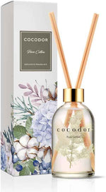 COCODOR Reed Diffuser Set with Preserved Baby's Breath with Sticks/April Breeze / 6.7oz / Scent Fragrance Oil Diffuser for Bedroom Bathroom Home Décor