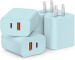 4-pack USB-C charger block with PD 20W and QC 3.0 ports for multiple devices