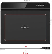 xppen starg640 6x4 inch digital art tablet battery-free stylus pen mac windows chromebook